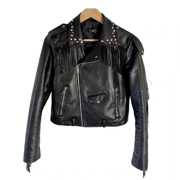 Nasty Gal Jackets Coats Nasty Gal Fringe Fest Faux Black